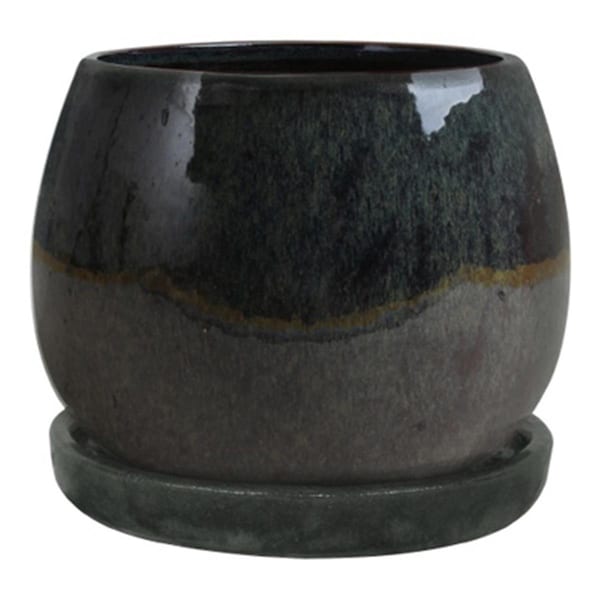 Trendspot 8 in. Drip Green Artisan Pot 227353 - main